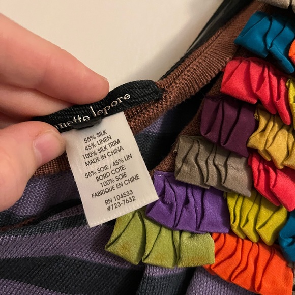 Nanette Lepore silk linen mini one shoulder colorful dress small - Picture 2 of 5